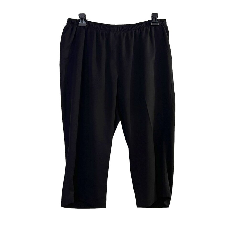 Kim Rogers Black Capri Pants Elastic Waist 16W with front pockets